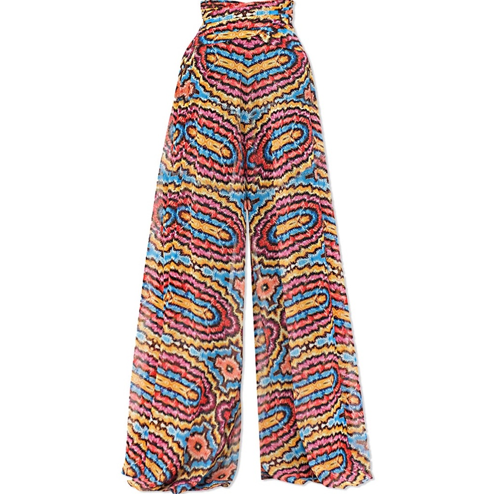 Andrea Iyamah Multi-Colored ‘Jafar’ Wide-Legged Pants | size XL